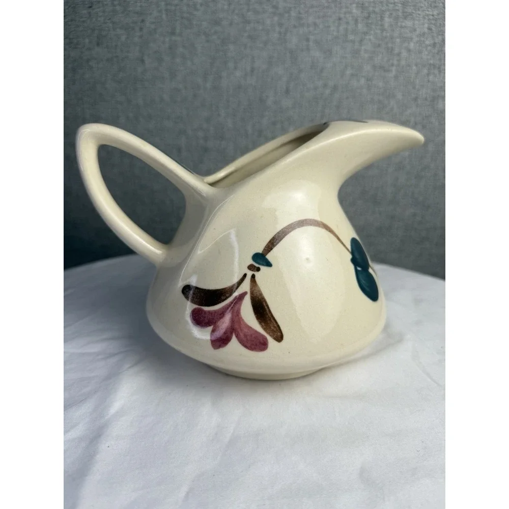 Vintage Purinton Pottery‎ Dutch Ceramic Jug Pitcher Red Ivy Blossom Floral USA